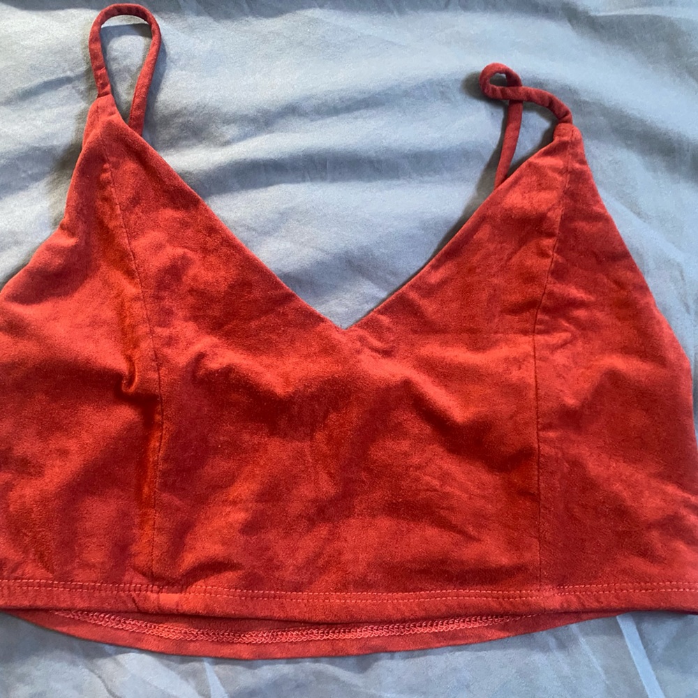 Burgundy Suede Crop